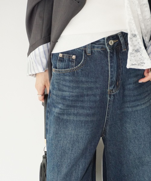 chuclla（チュクラ）の「ハイウェストワイドデニムパンツ chw25a083（デニムパンツ・レディース・ブルー・S/M/L）」の4枚目の写真