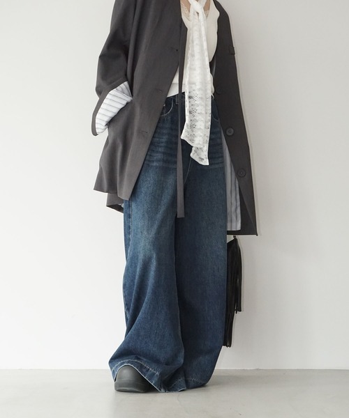 chuclla（チュクラ）の「ハイウェストワイドデニムパンツ chw25a083（デニムパンツ・レディース・ブルー・S/M/L）」の8枚目の写真