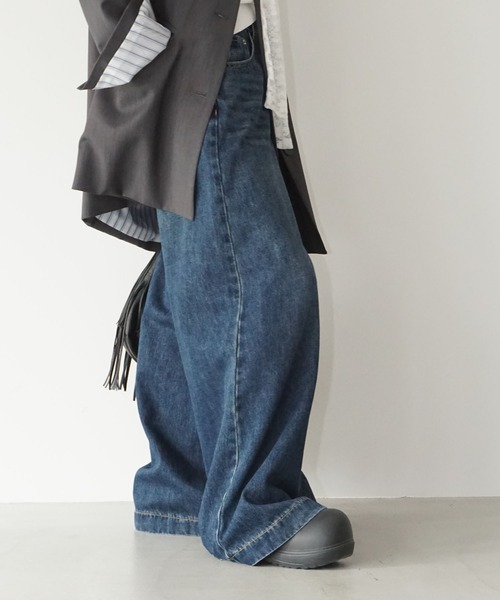 chuclla（チュクラ）の「ハイウェストワイドデニムパンツ chw25a083（デニムパンツ・レディース・ブルー・S/M/L）」の9枚目の写真