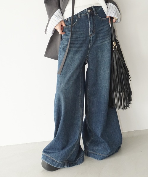 chuclla(チュクラ)の「ハイウェストワイドデニムパンツ chw25a083(デニムパンツ・レディース・ブルー・S/M/L)」の17枚目の写真