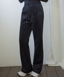 A'GEM/9 × .kom 『muah muah/ムーアムーア』 LOGO STITCH VELVET TRAINING PANTS/ベルベット ロゴ ステッチパンツ