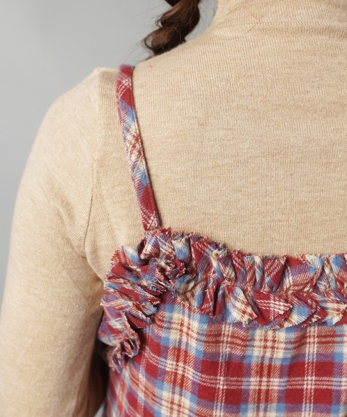 SPINNS（スピンズ）の「ティアードキャミワンピース/チェック/NEO森ガール（ワンピース・レディース・イエロー/バーガンディー/ブラック・ONESIZE）」の15枚目の写真