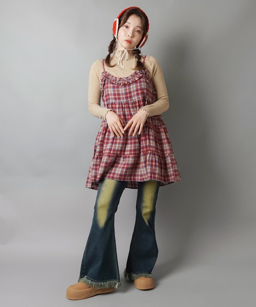 ティアードキャミワンピース/チェック/NEO森ガール（ワンピース