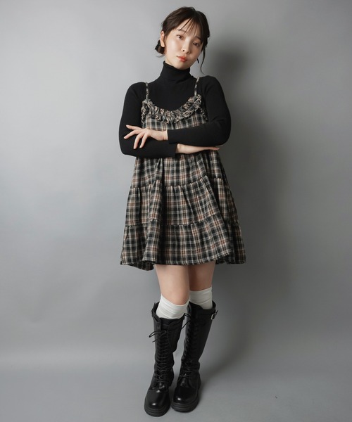 ティアードキャミワンピース/チェック/NEO森ガール（ワンピース