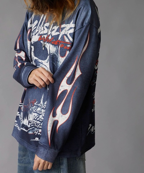 Theater code（シアターコード）の「【60%OFF】All-over print Crewneck jersey shirt / オーバープリント クルーネックスウェット（スウェット・メンズ・ブラック/ブラック×レッド・M/L）」の13枚目の写真