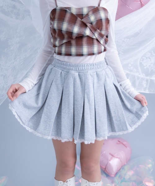 Poika(ポイカ)の「レースプリーツスウェットスカート(スカート・レディース・ホワイト/グレー・SMALL/MEDIUM)」の4枚目の写真