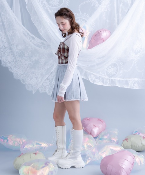 Poika(ポイカ)の「レースプリーツスウェットスカート(スカート・レディース・ホワイト/グレー・SMALL/MEDIUM)」の11枚目の写真
