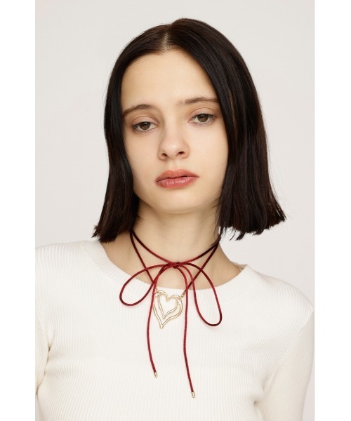 SLY（スライ）の「HEART CHARM CHOKER ハートチャーム チョーカー（チョーカー・レディース・レッド/ブラック・FREE）」の10枚目の写真