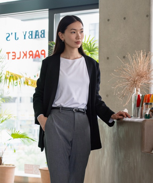 TENTIAL（テンシャル）の「テーラードTシャツ 長袖 ウィメンズ（Tシャツ/カットソー・レディース・ブラック/ホワイト・SMALL/MEDIUM/LARGE）」の9枚目の写真