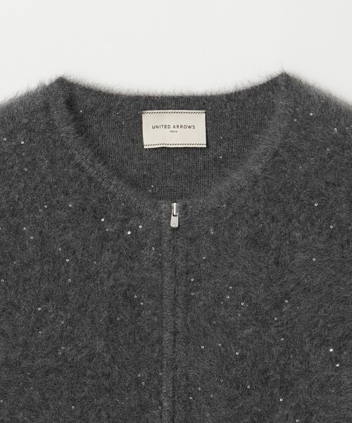 フォックスカシミヤ スパンコール ジップ ベスト（ベスト）｜UNITED