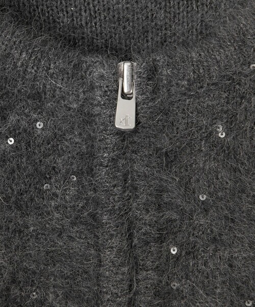 フォックスカシミヤ スパンコール ジップ ベスト（ベスト）｜UNITED