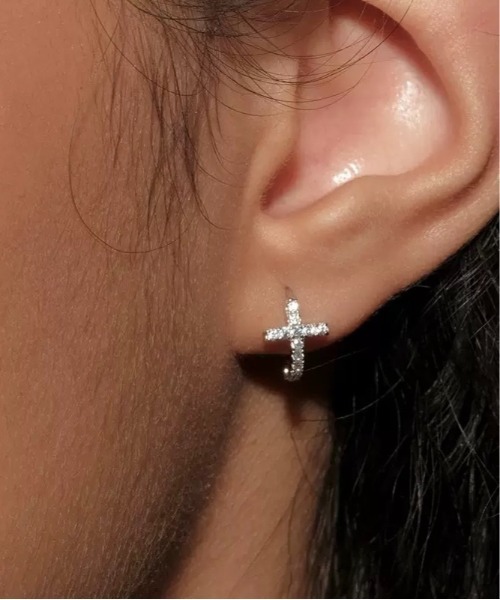 Burner(バーナー)の「【blatto 925silver】シルバー925 クロスモチーフフープピアス esm-pierce-46-22【RBTS】(ピアス(両耳用)・レディース・シルバー/ゴールド・FREE)」の3枚目の写真