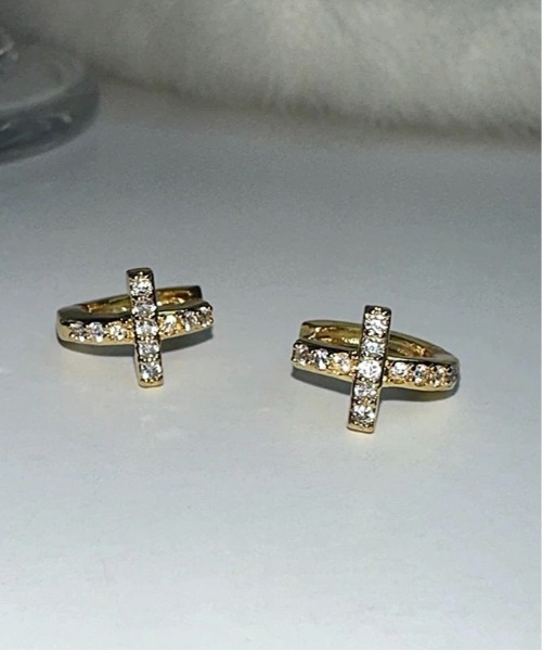 Burner(バーナー)の「【blatto 925silver】シルバー925 クロスモチーフフープピアス esm-pierce-46-22【RBTS】(ピアス(両耳用)・レディース・シルバー/ゴールド・FREE)」の4枚目の写真