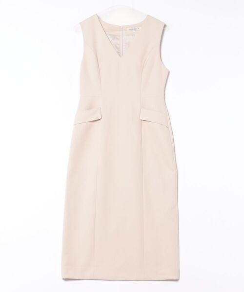 STRAWBERRY-FIELDS（ストロベリーフィールズ）の「サスティクロス_Vネックジャンパースカート（ジャンパースカート・レディース・ベージュ/ネイビー・2）」の17枚目の写真