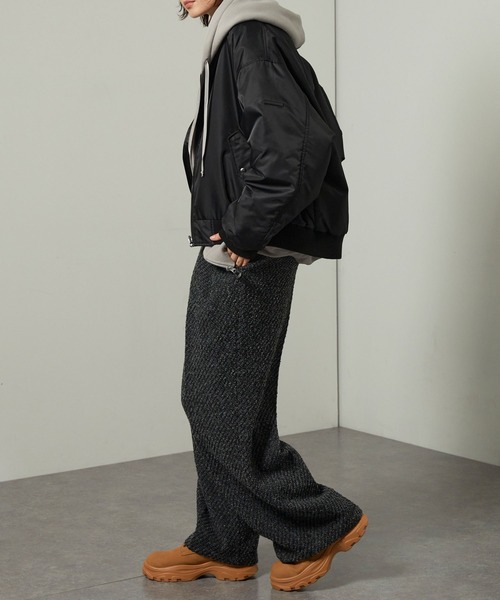 Alfred Alex(アルフレッドアレックス)の「【Alfred Alex】ヘビータックツイードワイドストレートパンツ(スラックス・メンズ・チャコール/グレー・M/S/L)」の5枚目の写真