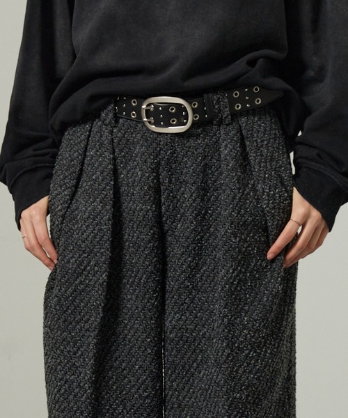 Alfred Alex(アルフレッドアレックス)の「【Alfred Alex】ヘビータックツイードワイドストレートパンツ(スラックス・メンズ・チャコール/グレー・M/S/L)」の13枚目の写真