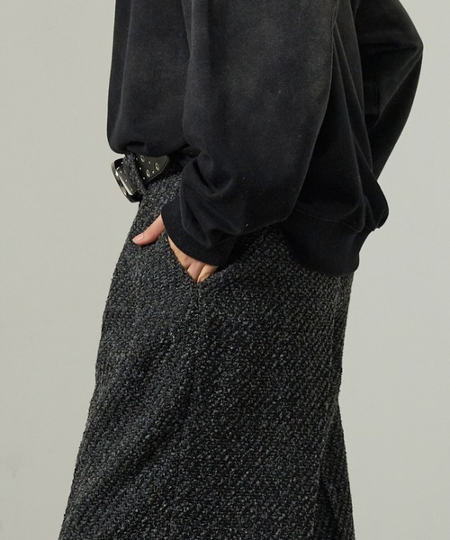 Alfred Alex(アルフレッドアレックス)の「【Alfred Alex】ヘビータックツイードワイドストレートパンツ(スラックス・メンズ・チャコール/グレー・M/S/L)」の14枚目の写真