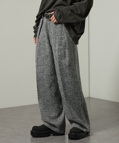 Alfred Alex(アルフレッドアレックス)の「【Alfred Alex】ヘビータックツイードワイドストレートパンツ(スラックス・メンズ・チャコール/グレー・M/S/L)」の17枚目の写真
