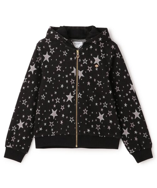 kate spade new york kids(ケイトスペードニューヨーク)の「スターダストジャカードパーカ(パーカー・キッズ・ブラック/オフホワイト・150cm/120cm/130cm/140cm/160cm)」の2枚目の写真