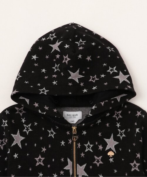 kate spade new york kids(ケイトスペードニューヨーク)の「スターダストジャカードパーカ(パーカー・キッズ・ブラック/オフホワイト・150cm/120cm/130cm/140cm/160cm)」の4枚目の写真