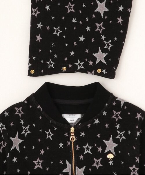 kate spade new york kids(ケイトスペードニューヨーク)の「スターダストジャカードパーカ(パーカー・キッズ・ブラック/オフホワイト・150cm/120cm/130cm/140cm/160cm)」の5枚目の写真