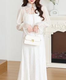 Anely（アネリー）の「【2点セット】フラワー レース シアー ボレロブラウス付き ワンピース（ワンピース）」