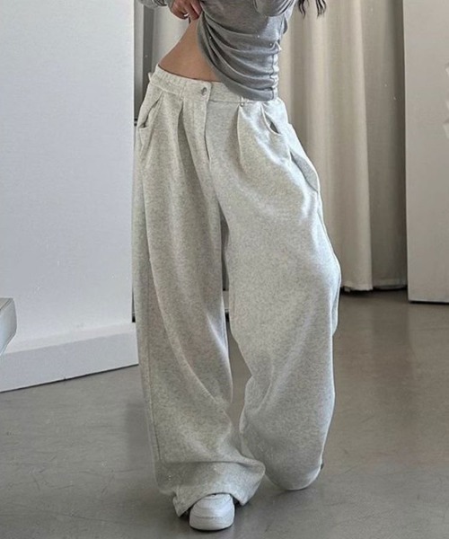 SallyLunn(サリーラン)の「ウエストボタンスウェットパンツ(スウェットパンツ・レディース・ブラック/グレー・MEDIUM/LARGE)」の1枚目の写真