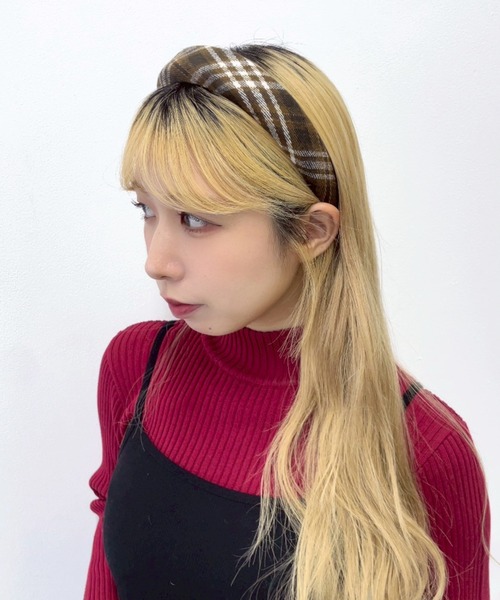 WEGO（ウィゴー）の「WEGO/チェックカチューシャ（カチューシャ・レディース・グリーン系その他2/レッド系その他2/ブラウン系その他2・FREE）」の2枚目の写真