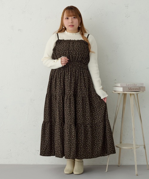 Louiosy(ルオシー)の「【大きいサイズ】袖ボタンフリルネックリブニット(ニット/セーター・レディース・オフホワイト/ブルー・4L/X-LARGE/3L)」の8枚目の写真