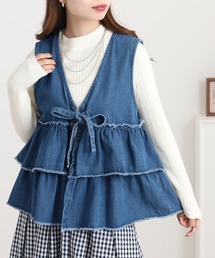 イオコムイオ ベスト ロング フリル チェック 青系 綿 38 M センソユニコ Sensounicoのフリマアイテム一覧