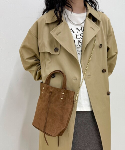 AULENTTI(オウレンティ)の「【AULENTTI/オーレンティ】スエードバケツトートチェーンショルダーバッグ(ショルダーバッグ・レディース・ブラウン/キャメル・FREE)」の1枚目の写真