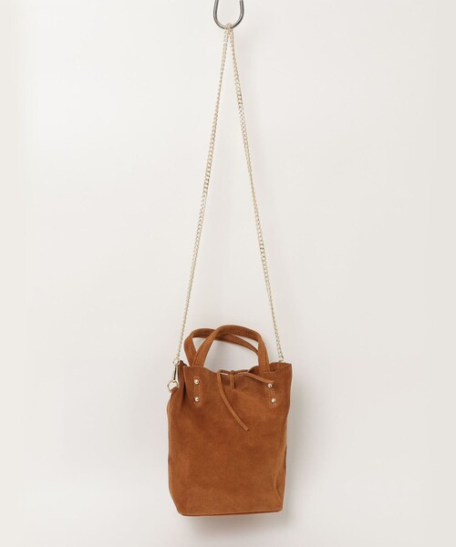 AULENTTI(オウレンティ)の「【AULENTTI/オーレンティ】スエードバケツトートチェーンショルダーバッグ(ショルダーバッグ・レディース・ブラウン/キャメル・FREE)」の7枚目の写真