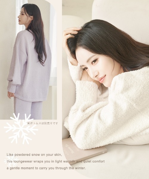 P.snow》ボートネックトップス&ロングパンツ(ルームウェア/パジャマ P.snow》ボートネックトップス&ロングパンツ(ルームウェア/パジャマ