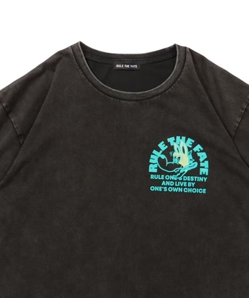 RULE THE FATE(ルールザフェイト)の「RTF DOG PIGMENT TEE/ドッグピグメントTシャツ(Tシャツ/カットソー・メンズ・ブラック/ベージュ・2/1/0)」の7枚目の写真
