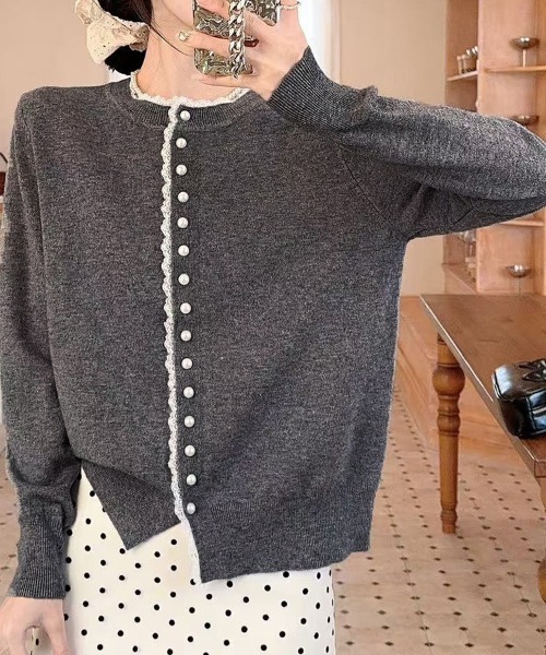 ONEP STAR（ワンピスター）の「ベーシックふんわりカーディガン（カーディガン/ボレロ・レディース・ピンク/ワインレッド/ライトブルー/ベージュ/オフホワイト/ブラック/グレー・FREE）」の20枚目の写真