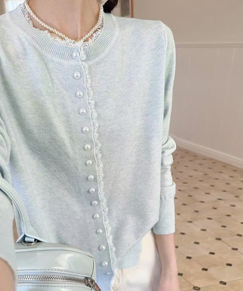 ONEP STAR（ワンピスター）の「ベーシックふんわりカーディガン（カーディガン/ボレロ・レディース・ピンク/ワインレッド/ライトブルー/ベージュ/オフホワイト/ブラック/グレー・FREE）」の8枚目の写真