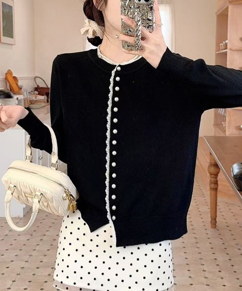 ONEP STAR（ワンピスター）の「ベーシックふんわりカーディガン（カーディガン/ボレロ・レディース・ピンク/ワインレッド/ライトブルー/ベージュ/オフホワイト/ブラック/グレー・FREE）」の15枚目の写真