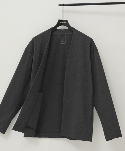UNITED TOKYO（ユナイテッドトウキョウ）の「【Setup可】Warm Air カーディガン　/ウォッシャブル/ストレッチ/防シワ/速乾/軽量/大人気/オフィスカジュアル/オケージョン/通勤/冬服（ノーカラージャケット・メンズ・ダークブラウン/ダークネイビー/ダークグレー・1/2/3）」の2枚目の写真