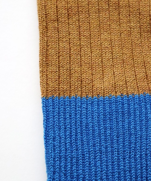 TAWARA(タワラ)の「ちょびウール バイカラーリブ ルーズハイソックス(ソックス/靴下・レディース・イエロー/オレンジ/ピンク/ブルー・S)」の11枚目の写真