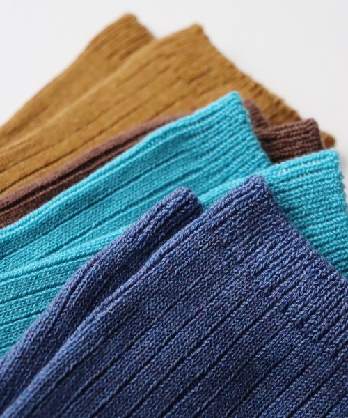 TAWARA(タワラ)の「ちょびウール バイカラーリブ ルーズハイソックス(ソックス/靴下・レディース・イエロー/オレンジ/ピンク/ブルー・S)」の12枚目の写真