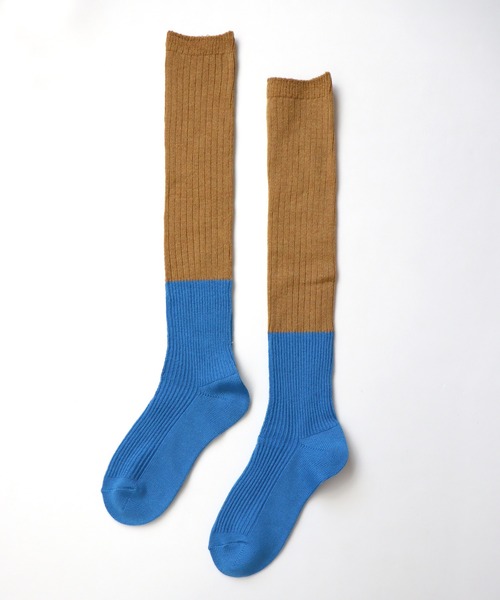 TAWARA(タワラ)の「ちょびウール バイカラーリブ ルーズハイソックス(ソックス/靴下・レディース・イエロー/オレンジ/ピンク/ブルー・S)」の5枚目の写真