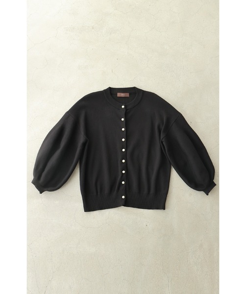 cawaii（カワイイ）の「（黒）ふっくらバルーン袖の厚手ニットカーディガン（カーディガン/ボレロ・レディース・ブラック・FREE）」の5枚目の写真
