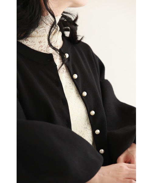 cawaii（カワイイ）の「（黒）ふっくらバルーン袖の厚手ニットカーディガン（カーディガン/ボレロ・レディース・ブラック・FREE）」の18枚目の写真