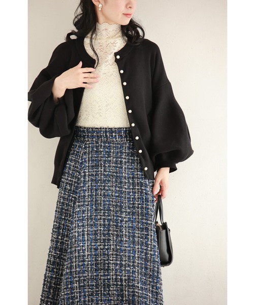 cawaii（カワイイ）の「（黒）ふっくらバルーン袖の厚手ニットカーディガン（カーディガン/ボレロ・レディース・ブラック・FREE）」の19枚目の写真