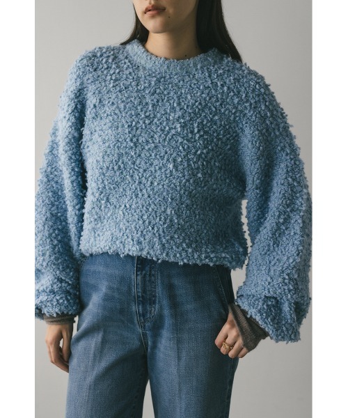 STYLEMIXER(スタイルミキサー)の「スラブミックスニットトップ(ニット/セーター・レディース・ネイビー/アイボリー/サックスブルー・FREE)」の1枚目の写真