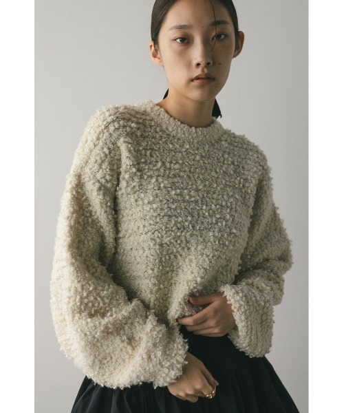 STYLEMIXER(スタイルミキサー)の「スラブミックスニットトップ(ニット/セーター・レディース・ネイビー/アイボリー/サックスブルー・FREE)」の2枚目の写真