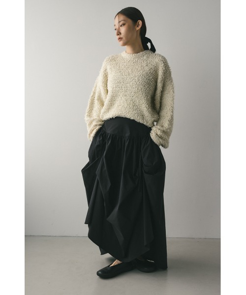STYLEMIXER(スタイルミキサー)の「スラブミックスニットトップ(ニット/セーター・レディース・ネイビー/アイボリー/サックスブルー・FREE)」の4枚目の写真