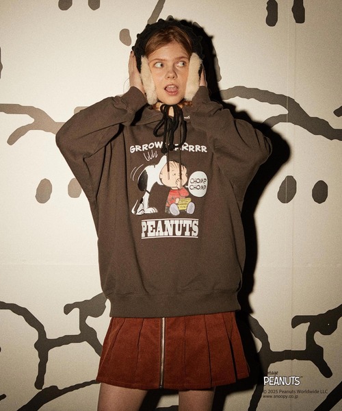 PEANUTS（ピーナッツ）の「MILKFED. × PEANUTS HOODIE（パーカー・レディース・チャコール/オフホワイト・ONE SIZE）」の15枚目の写真