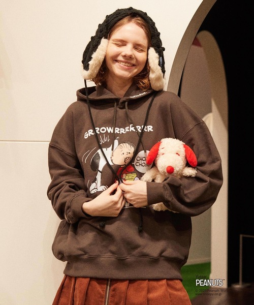 PEANUTS（ピーナッツ）の「MILKFED. × PEANUTS HOODIE（パーカー・レディース・チャコール/オフホワイト・ONE SIZE）」の18枚目の写真