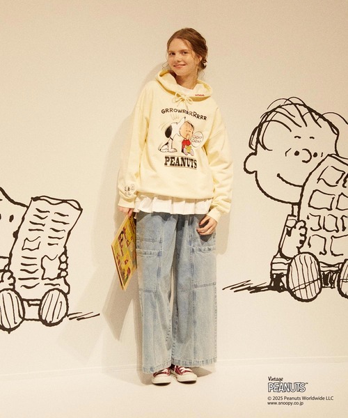 PEANUTS（ピーナッツ）の「MILKFED. × PEANUTS HOODIE（パーカー・レディース・チャコール/オフホワイト・ONE SIZE）」の5枚目の写真